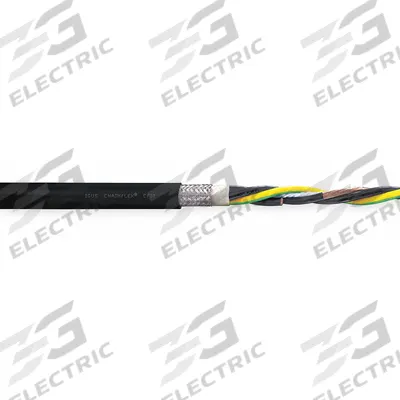 CHAINFLEX Motor Cable: 6 AWG, 4 Conductors, 100 ft, PVC Jacket - Continuous Flexing Power Cables for VFDs