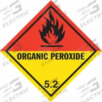 JJ KELLER DOT Container Label: Organic Peroxide, 4 in x 4 in, 4 in Label Ht, 4 in Label Wd, 500 PK (MPN 12473). Key specifications — Brand: JJ KELLER; Message: Organic Peroxide.
