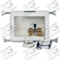 OATEY Outlet Box: PEX F1960, 1/4 in Turn, Adj, 8.33 in Box Wd, 5.5 in Box Ht (MPN 38474). Key specifications — Valve Connection: 1/4 in Turn; Inlet Connection: PEX F1960; Drain Location: Adjustable; Brand: OATEY.