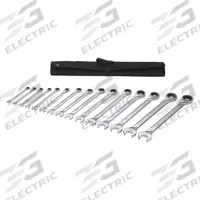 WESTWARD Combination Wrench Set: Alloy Steel, Chrome, 15 Tools, 1/4 in to 1 in Range of Head Sizes (MPN 54DG26). Key specifications — attr309581: Chrome; attr309580: Alloy Steel; attr309571: No; attr309583: No; attr309587: No; attr324931: WESTWARD; attr309569: 1/4 in to 1 in; attr309572: Pouch.