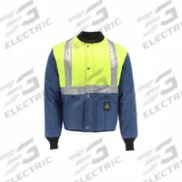 REFRIGIWEAR Jacket: Jacket, Men's, S, Lime/Navy, Regular, Insulated for Cold Conditions, 10°F (MPN 8225RNLMSMLL2). Key specifications — Brand: REFRIGIWEAR; Insulated for Cold Conditions: Yes; Color: Lime/Navy; Includes Hood: No; Style: Lightweight Work Jacket; Temperature Rating: 10°F; Collar Style: Knit; Includes Lining: No.