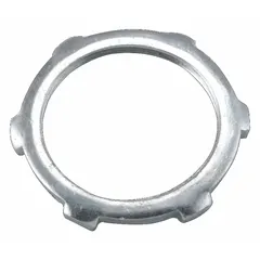 Sealing LockNut for Threaded RMC/IMC: 1 1/2 in Trade Size, Steel, Zinc Plated, IMC/RMC (MPN 1206). Key specifications — For Conduit Type: RMC; Brand: RACO.