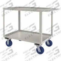 APPROVED VENDOR Utility Cart: 1,200 lb, 36 in L x 24 in W Shelf, 2 Shelves, Silver, Flat (MPN SRSC1624362ALU6PU). Key specifications — Caster/Wheel Configuration: (2) Swivel; Brand: APPROVED VENDOR; Caster Wheel/Tread Material: Polyurethane.