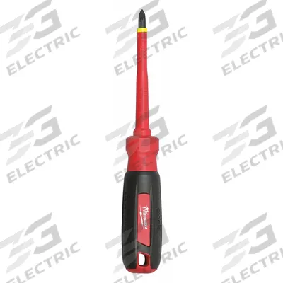 MILWAUKEE Insulated Phillips Screwdriver: Long Lg, Friction, Not ESD Safe, Tether Ready - Insulated Phillips Screwdrivers