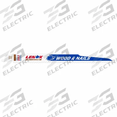 LENOX Reciprocating Saw Blade: 6 Teeth per Inch, 9 in Blade Lg, 0.5 in Blade Thick - Nail-Embedded-Wood-Cutting Blades