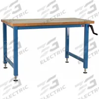 BENCHPRO Workbench: Adj Ht, Butcher Block, 60 in x 30 in, 1,000 lb Overall Load Capacity, Blue (MPN AMW3060). Key specifications — Brand: BENCHPRO.