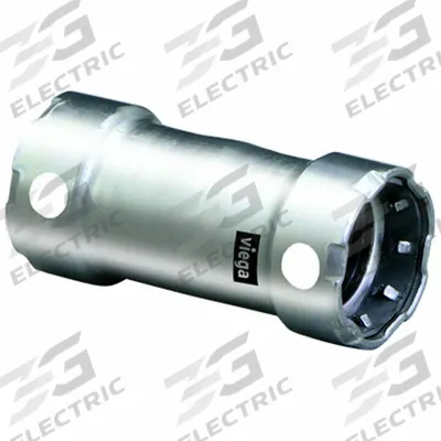 VIEGA MEGAPRESS Crimp Coupling Fitting: 2 in Pipe x 2 in Pipe Size, Press-fit x Press-fit - Stainless Steel Press Fittings