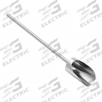 SANI-LAV Hand Scoop: 64 oz Capacity, Silver, 33 in Overall Lg, 5 in Overall Wd, Stainless Steel (MPN 400424). Key specifications — attr920828: Yes; attr874515: SANI-LAV; attr874517: Silver; attr920827: No; attr874521: No.