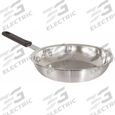 CRESTWARE Fry Pan: 12 1/2 in Top Dia, Aluminum, Natural, Aluminum, NSF Certified - Uncoated Frying Pans
