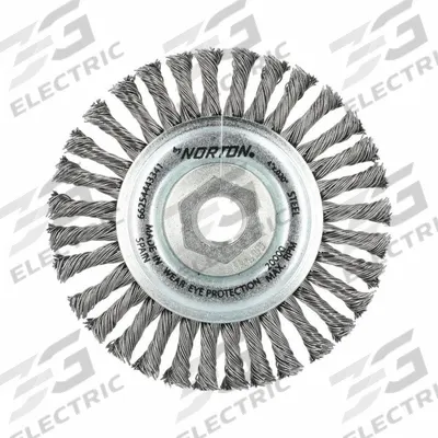 APPROVED VENDOR Wire Wheel Brush: Twisted Steel, 4" Dia x 1/4" Wd, 5/8"-11 Arbor - Heavy-Cleaning Brushes for Contoured Carbon Steel Surfaces