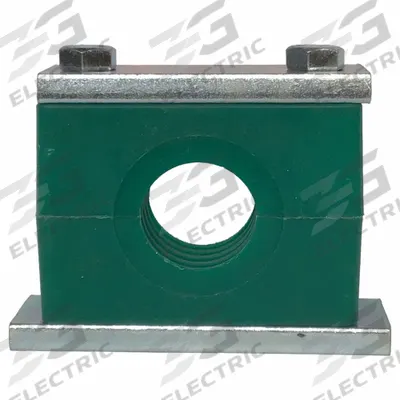 ZSI Vibration-Damping Pipe Clamp: Ribbed Bore, Steel Clamp, Polypropylene Cushion - Vibration-Dampening Textured Core Beta Clamps