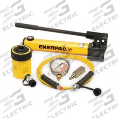 ENERPAC Hollow Hydraulic Ram and Pump Set: 20 ton Cylinder Nominal Capacity, 2 in Cylinder Stroke (MPN SCH202H). Key specifications — attr96781: RCH202; attr96779: 6Z270 (Mfr. No. RCH202); attr96780: 6W462 (Mfr. No. P392); attr98877: ENERPAC.