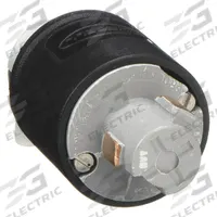 HUBBELL Locking Plug: Non-NEMA, Black/White, 125V AC, 20 A, 2 Pole, 3 Blade (MPN HBL23014HGB). Key specifications — Brand: HUBBELL.
