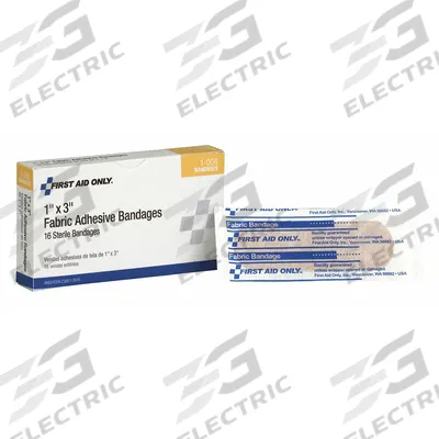 FIRST AID ONLY Adhesive Bandage: Strip Bandages, 1 in Wd, 3 in Lg, Not Metal Detectable
