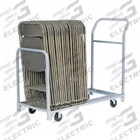 RAYMOND PRODUCTS Chair Cart: 300 lb, 51 in L x 22 in W x 43 1/2 in H, For 24 Chairs, Powder Coated (MPN 600). Key specifications — Frame Color: Gray; Brand: RAYMOND PRODUCTS; Caster/Wheel Configuration: (2) Rigid.