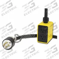 KH INDUSTRIES Pendant Drop Outlet Box: 25 ft Lg, 12/4, L14-20P Plug, 4 Outlets, 20 A Current, Black (MPN PP9DD-520-B12F-L1420). Key specifications — Brand: KH INDUSTRIES; Power Indicator: No; Temperature Rating: -40° to 194°F; NEMA Plug Configuration: L14-20P.