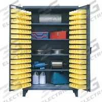 STRONG HOLD Bin Cabinet: 48 in x 24 in 78 in, 4 Shelves, 0 Bins, Flush, 12 ga Panel, Gray, Flush (MPN 46-BS-244/1). Key specifications — Assembled: Assembled; Cabinet Style: Shelf and Bin; Brand: STRONG HOLD; Cabinet Color: Dark Gray; Cabinet Finish: Baked Enamel; Cabinet Material: Steel; Cabinet Storage Components: Bins.
