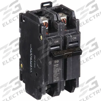 GE Miniature Circuit Breaker: THQC, 50 A, 120/240V AC, Single Phase, 10kA at 120/240V AC - THQC & THHQC Series, Unit-Mount GE Miniature Circuit Breakers