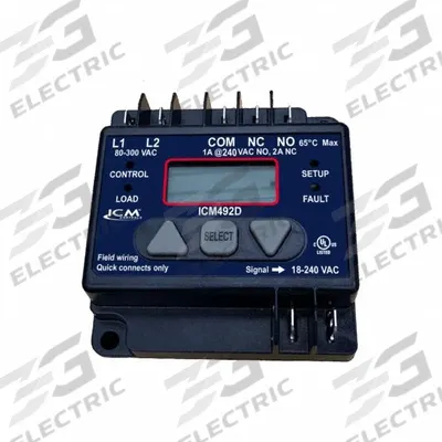 ICM Line Voltage Monitor: Single Phase, Monitors Line Volt, SPDT - NO/NC, LCD - Line Voltage Monitors