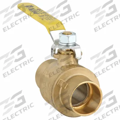 APPROVED VENDOR Manual Two-Way Ball Valve: 1 1/4 in, Brass, Straight, Sweat x Sweat - Brass Ball Valves