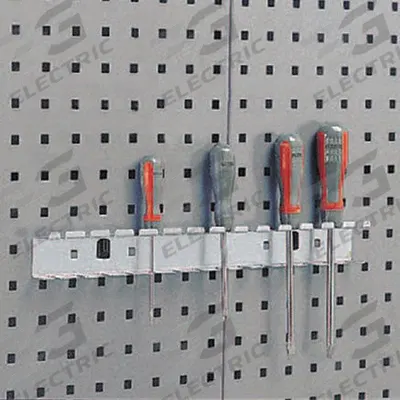 KENNEDY Screwdriver Holder: 3/4 in x 17 3/4 in x 1 1/2 in, 1 Hooks, 3/4 in Hook Dp - Tool-Specific Holders for Square-Hole Pegboard