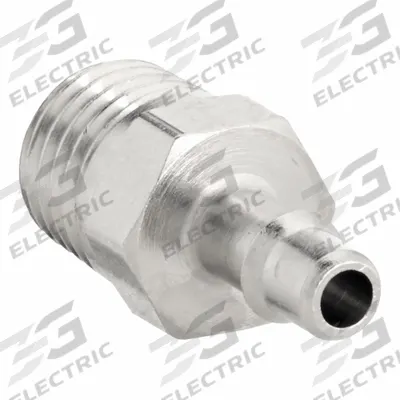 PNEUMADYNE Barbed Fitting Adapter: 1/8 in ID Size, Barbed x MNPT, Brass - Nickel-Plated Brass Barbed Tube Fittings