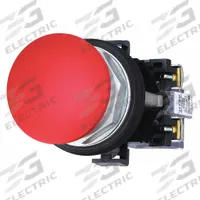 EATON Mushroom Head Push Button: Red, 30 mm Mounting Size, Non-Metallic, Maintained/Maintained (MPN HT8CBR). Key specifications — Brand: EATON; Action: Maintained/Maintained; Series: HT800; Push Button Material Type: Non-Metallic.