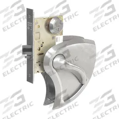 SARGENT Mechanical Exit Device Trim: Stainless Steel, Ligature-Resistant (MPN 8204 BHW 32D RH). Key specifications — Color: Silver; Product Type: Mechanical Exit Device Trim; Ligature Resistance: Ligature-Resistant; Brand: SARGENT; Outside Trim Type: Lever; Exit Device Style: Lever; ADA Compliant: Yes.