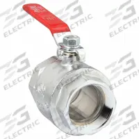 APPROVED VENDOR Manual Two-Way Ball Valve: 2 in, Chrome-Plated Brass, Straight, FIP x FIP, Two-Piece (MPN 107-828-CP). Key specifications — Brand: APPROVED VENDOR; Handle: Lever.