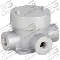 Conduit Outlet Body: Aluminum, GE, 3/4 in Trade Size, T Body, 29 cu in Body Capacity (MPN GEBT-2). Key specifications — Series: For Standard Body; Compatible Conduit Trade Size: 3/4 in; Thread Gender: Female; Hub Style: Threaded; Cover Included: Yes; Body Style: T; Connection Type: Threaded; Back Type: Flat.