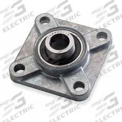 DAYTON 4 Bolt Flange Bearing: Radial Ball, 1/2 in Bore, Zinc, Set Screws, 3 in Lg, 1 1/64 in Wd (MPN 1F552). Key specifications — Bore Type: Cylindrical; Brand: DAYTON; Lubricant Material: NLGI #2 Equivalent; Mounting Bolt Size: 3/8 in; System of Measurement: Inch.