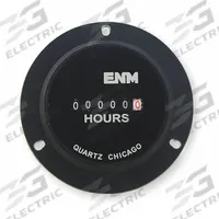 ENM Hour Meter: Hour Meters, Front Panel Mounting, Analog, 115 V AC – 230 V AC, Analog, No Reset (MPN T50B52). Key specifications — Mounting Style: Flange; Bezel Face Shape: Round; NEMA Enclosure Rating: 4X; Brand: ENM; Manufacturer Part Number: T50B52; Meter Type_Broad: Analog.
