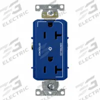 LEVITON Plugs and Receptacles: Duplex, 5-20, Blue, 125V AC, 20 A, 2 Pole / 3 Wire (MPN 16352-2PB)