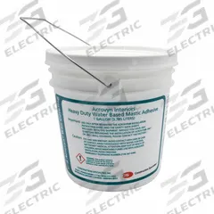 ACROVYN Mastic Adhesive: White, 1 gal Size, Water Soluble (MPN MADXT1G). Key specifications — Brand: ACROVYN; Color: White; Solvent: Water Soluble.