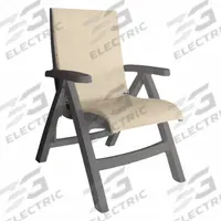 GROSFILLEX Folding Chair: Straw, French Taupe, Matte, 18 1/2 in Seat Ht, 25 in Seat Wd, Fabric (MPN UT091181). Key specifications — Finish: Matte; Frame Color: French Taupe; Frame Material: Resin; Seat Color: Straw; Seat Material: Fabric.