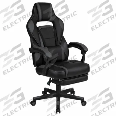 FLASH FURNITURE Office Chair: X40, Gray, Faux Leather Material, 31 in Back Ht - Adjustable-Arm Office Chairs