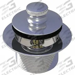 WATCO Drain Stopper: Brass/PVC, Chrome-Plated, 2 in Overall Dia, Push and Pull (MPN 38305-CP). Key specifications — Color: Silver; Includes: Strainer Body; Material: Brass.