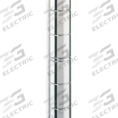 METRO Industrial Wire Shelving Post: 74 in x 1 in, Stainless Steel, Split Sleeve, Silver, 4 Posts (MPN 74UPS). Key specifications — Brand: METRO; Resistance Properties: Corrosion-Resistant; Recommended Environments: Harsh; Leveling Feet Included: No; Color: Silver; Finish: Stainless Steel; Material: Stainless Steel.