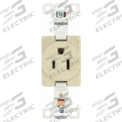 BRYANT Receptacle: Single, 5-15, Ivory, 125V AC, 15 A, 2 Pole / 3 Wire (MPN 5251I) - General Purpose Receptacles