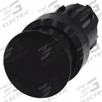 SIEMENS Mushroom Head Push Button: Black, 22 mm Mounting Size, Non-Metallic, Momentary (MPN 3SU1000-1AD10-0AA0). Key specifications — Brand: SIEMENS; Action: Momentary; Series: 3SU; Push Button Material Type: Non-Metallic.