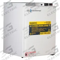 AMERICAN BIOTECH SUPPLY Lab Refrigerator: 5 cu ft, Undercounter, 1°C to 10°C, 24 1/4 in Overall Dp (MPN ABT-FRP-04). Key specifications — Door Opening Style: Right; Color: White; Alarm Type: Temperature; Manufacturer Part Number: ABT-FRP-04; Brand: AMERICAN BIOTECH SUPPLY; Product Type: Lab Refrigerator; Door Type: Swing Solid; Refrigerant Type: R-600a.