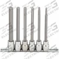 WESTWARD Socket Bit Set: 1 - 25 Pieces, 3/8 in Drive Size, 6 Pieces, 4 mm to 10 mm Tip Size Range (MPN 54TM34). Key specifications — attr1216280: Fixed Insert; attr1216283: WESTWARD; attr1225718: 4 mm to 10 mm; attr1227491: 3/8 in.