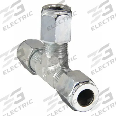 PARKER Compression Tee Fitting: 1 in OD x 1 in OD x 1 in OD Size, 1 5/16"-12 Thread Size - Flareless Bite-Type Steel Compression Fittings