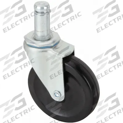 APPROVED VENDOR Stem Caster: Swivel, No Brake, 4 in Wheel Dia., 1 in Wheel Wd, Rubber, Rubber - General Purpose Friction-Ring Stem Casters