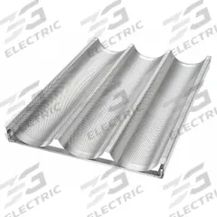 CHICAGO METALLIC Baguette/French Bread Pan: Aluminum, 3 Slots, 17 3/4 in Overall Wd, 16 ga Gauge (MPN 49011). Key specifications — Pan Style: Baguette/French Bread Pan; Brand: CHICAGO METALLIC; Color: Silver; Material: Aluminum; NSF Certified: No; Number of Slots: 3.
