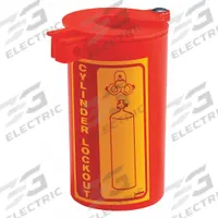 BRADY Gas Cylinder Lockout: For 3 1/2 in Valve Wheel Dia, For 1 1/2 in Max Valve Stem Dia (MPN LM023E). Key specifications — Brand: BRADY.