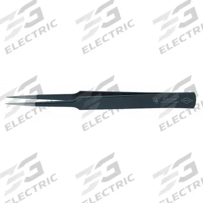 KNIPEX Precision Tweezers: Stainless Steel, Point, Straight Tip - ESD-Safe Tweezers