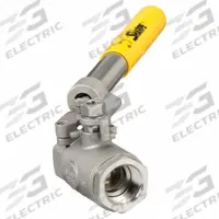 SHARPE Manual Two-Way Ball Valve: 1 in, 316 Stainless Steel, Straight Valve Body, FNPT x FNPT, PTFE (MPN 4351012360). Key specifications — Seat Material: Polymer; Brand: SHARPE; Handle: Locking Lever.
