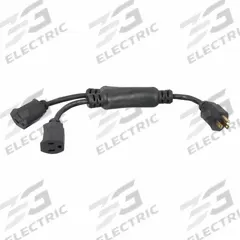APPROVED VENDOR Wye Splitter Power Cord: 1 1/4 ft Lg, 3/14, 5-15P Plug, (2) 5-15R Receptacle, SJT (MPN 5XFT6ID). Key specifications — Brand: APPROVED VENDOR; Jacket Material: PVC.