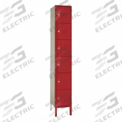 LYON Wardrobe Locker: 12 in x 18 in x 78 in, 6 Tiers, 1 Units Wide, Louvered, Padlock Hasp, Red, Red (MPN YFC5362). Key specifications — Locker Color: Red; Door Type: Louvered; Includes Number Plates: No; Brand: LYON; Assembled: Unassembled; Color Family: Red.